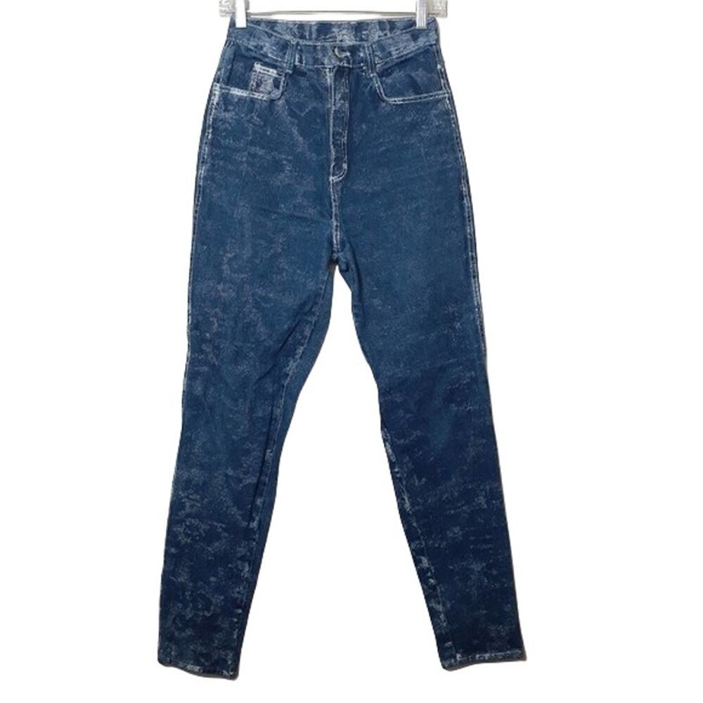 vintage womens high rise jeans size 11 80s acid wash blue denim